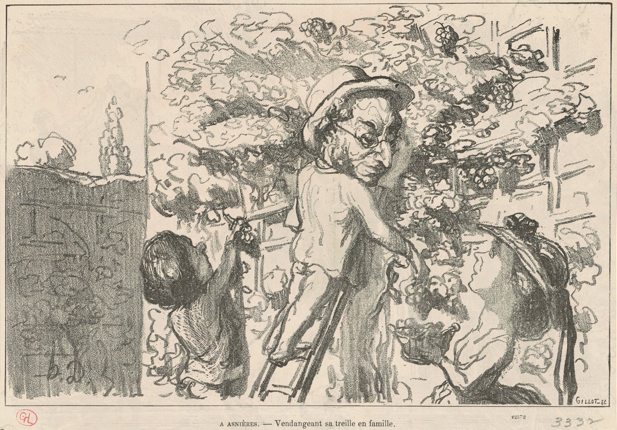 In Asnières door Honoré Daumier
