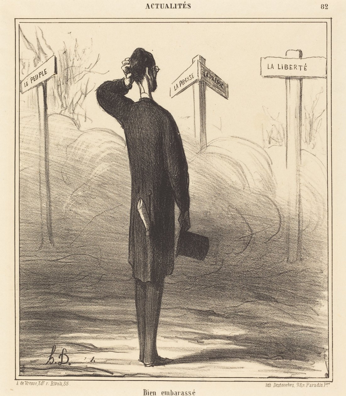 Rechts of links? door Honoré Daumier
