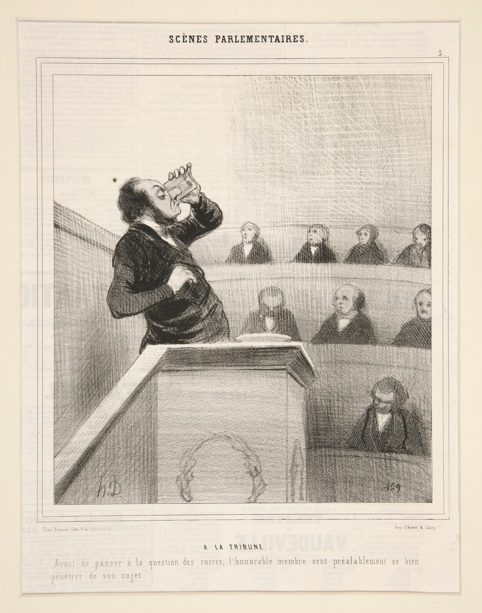 Aan de tribune: Voordat we overgaan tot de suikerkwestie door Honoré Daumier