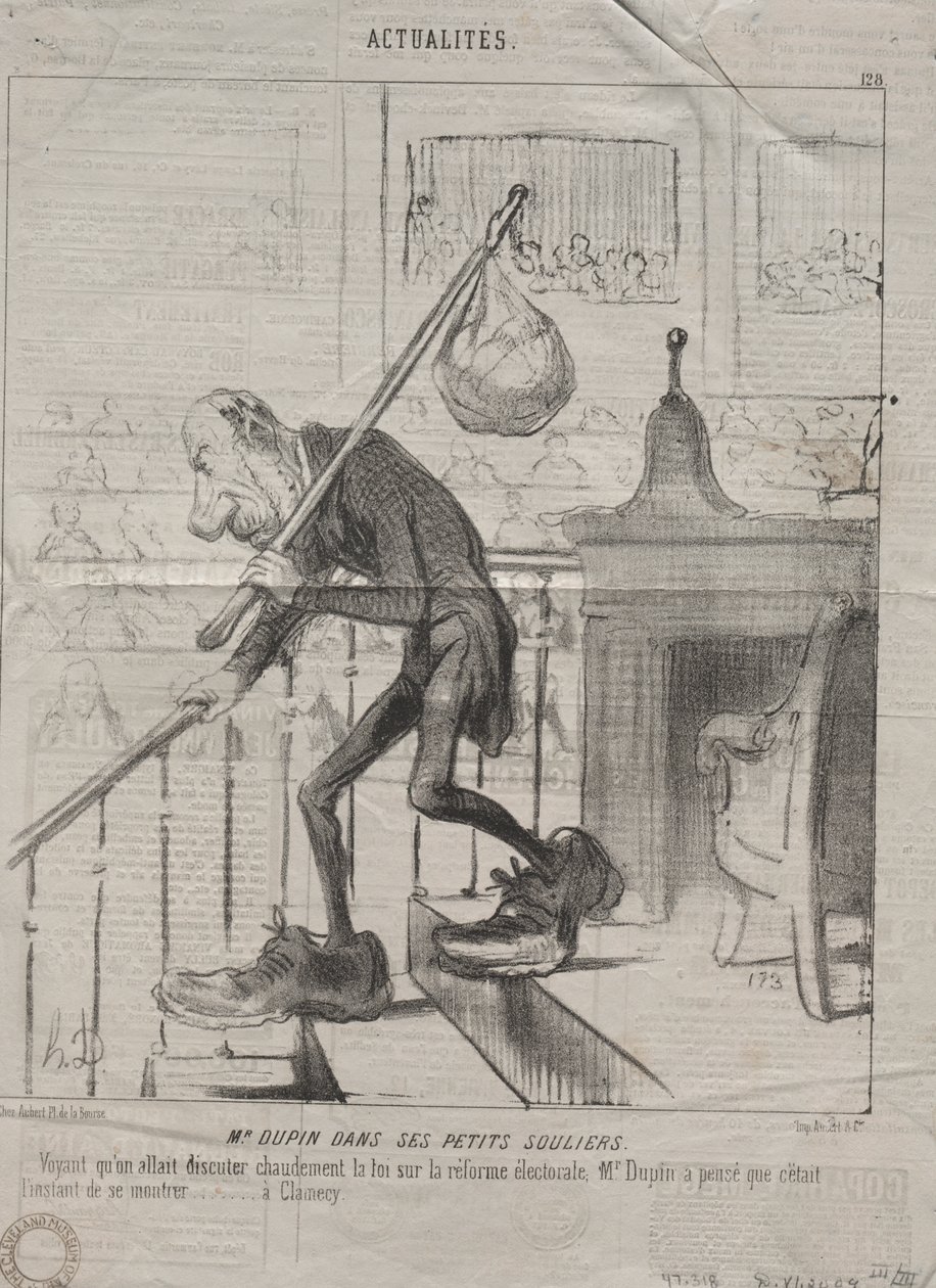 Actualiteiten (Nr. 128): Meneer Dupin in zijn kleine schoenen door Honoré Daumier