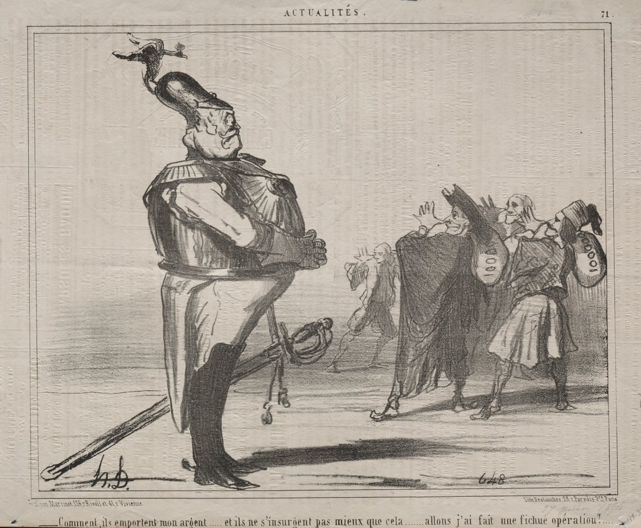 Actualiteiten (nr. 71): Waarom nemen ze mijn geld weg... door Honoré Daumier