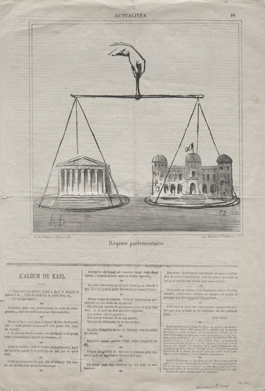 Actualiteiten nr. 10: Parlementair Regime door Honoré Daumier