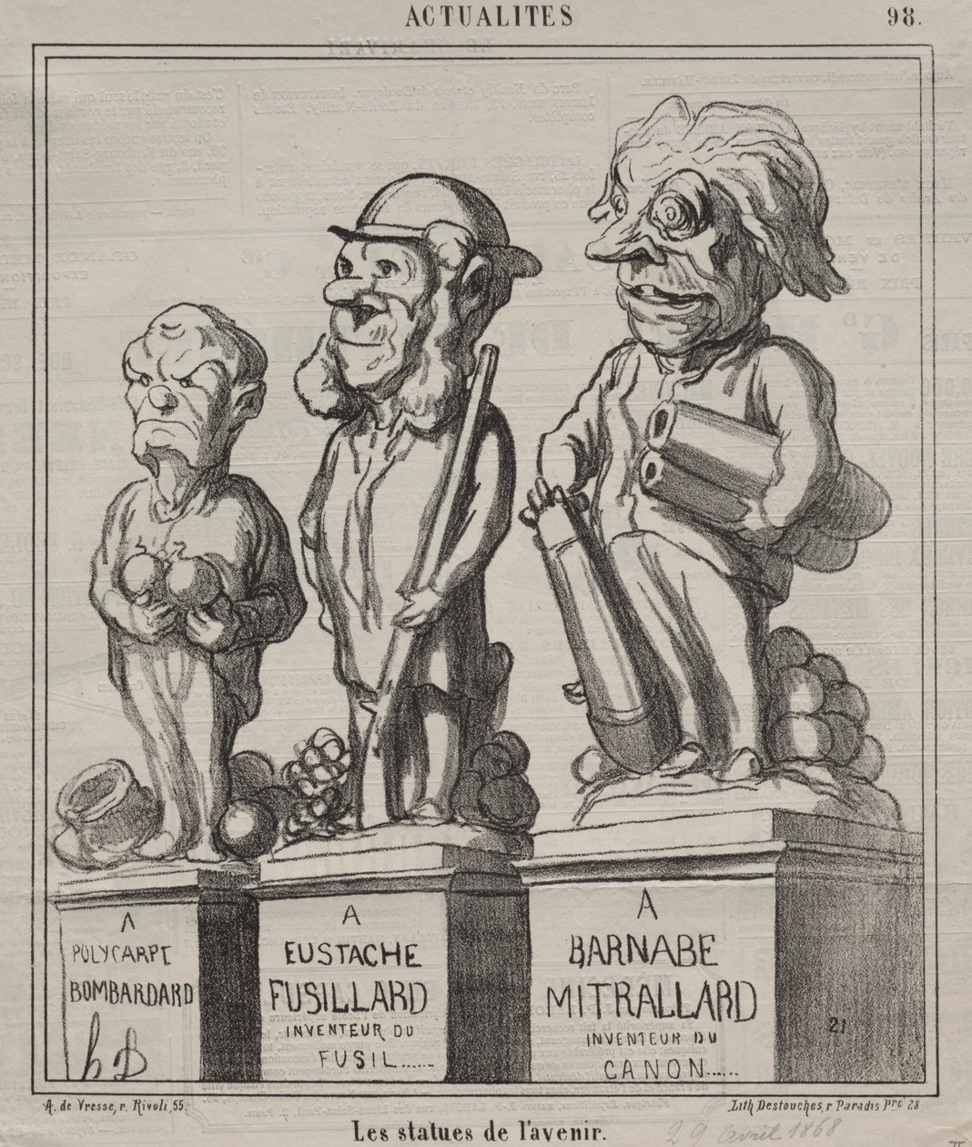 Actualiteiten plaat 98: Beelden van de toekomst, 1868 door Honoré Daumier