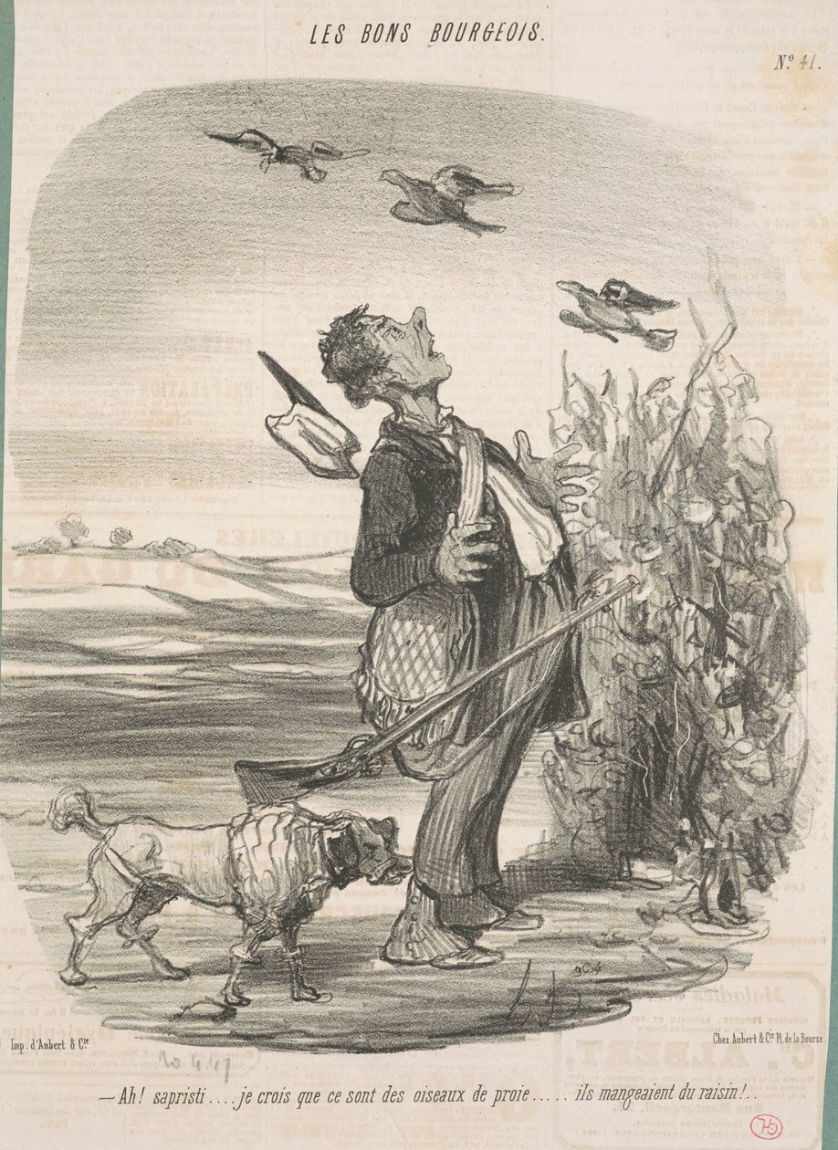 Ah! ... Ik denk dat het roofvogels zijn ... door Honoré Daumier