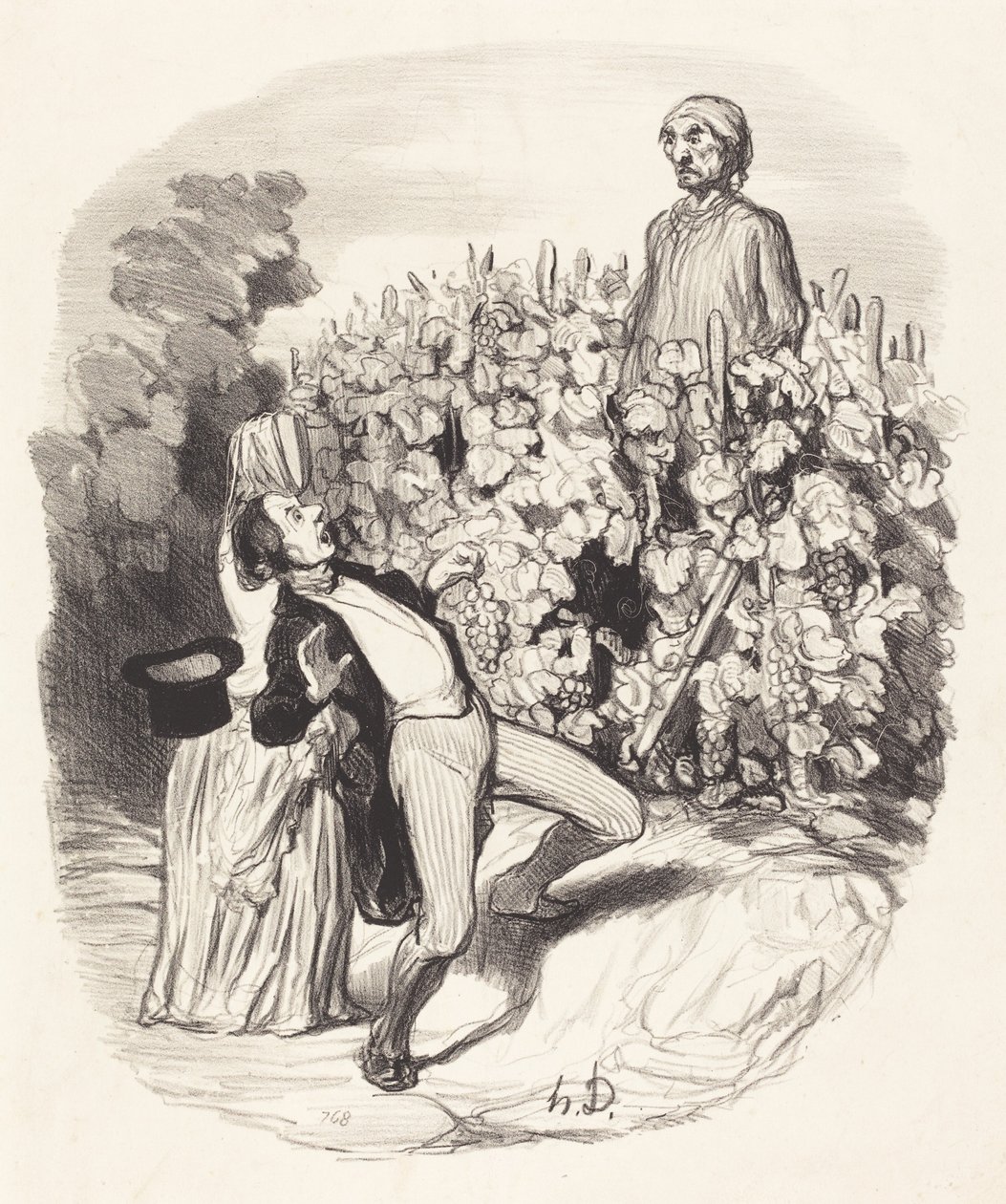 Ah! Saperlotte, ik geloof dat we betrapt zijn! door Honoré Daumier