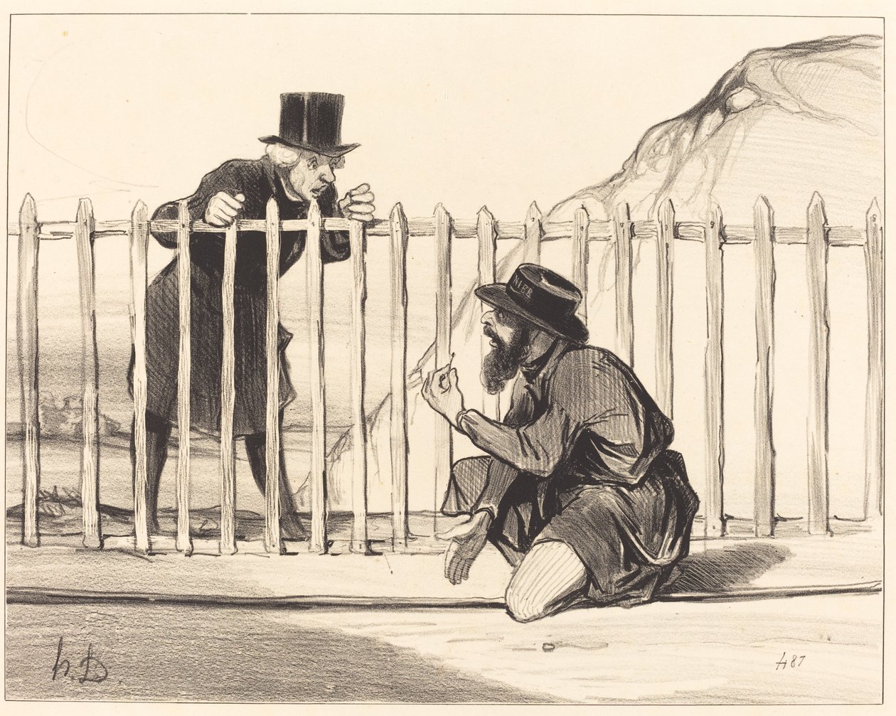 Ah! wel... de stoet... kan zich vleien dat hij ontsnapt... door Honoré Daumier