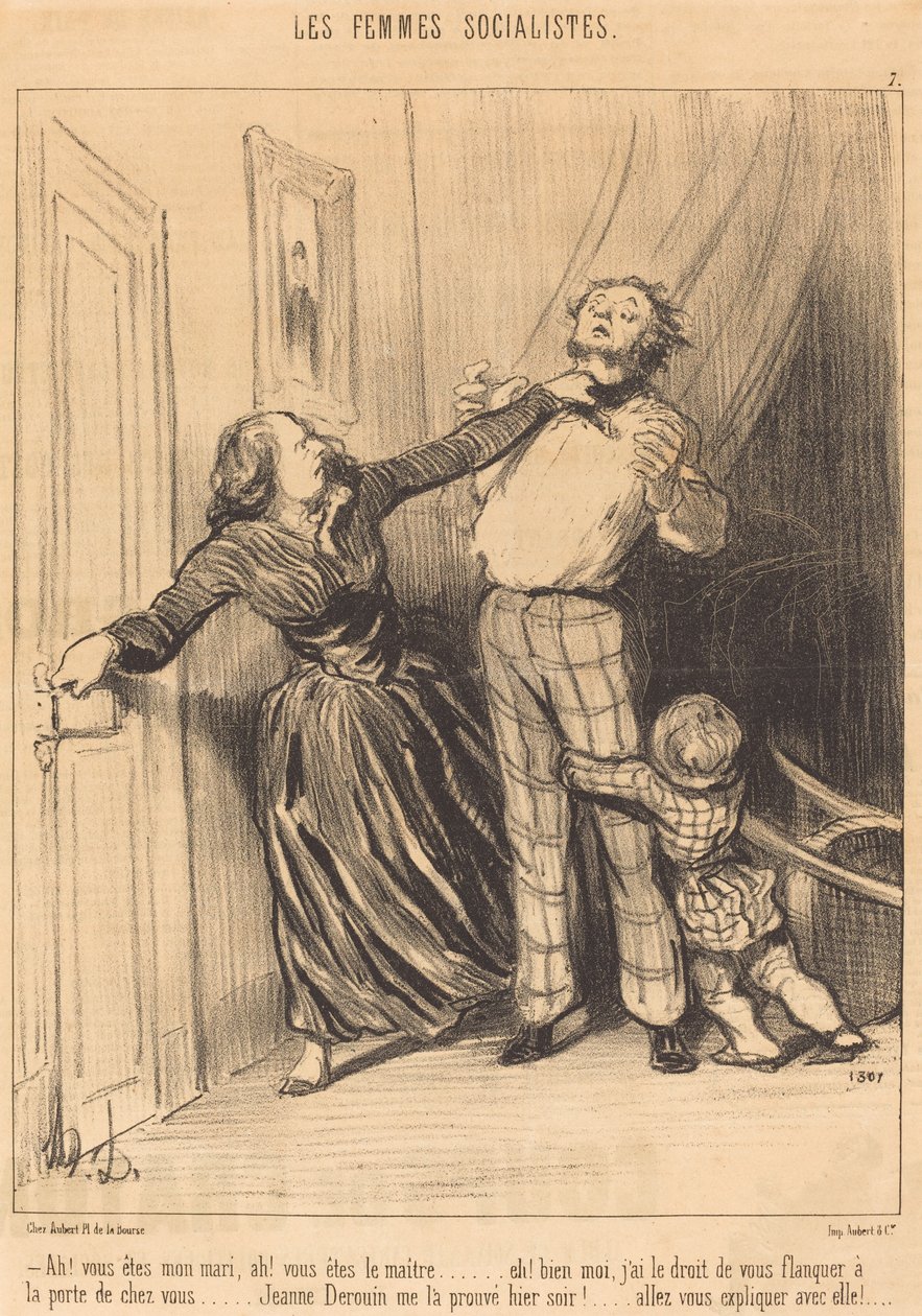 Ah! je bent mijn man, ah! je bent de meester... door Honoré Daumier