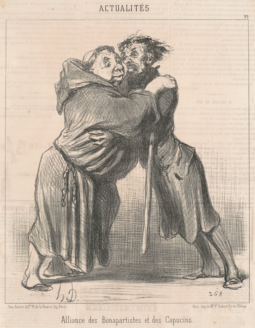Alliantie van Bonapartisten en Kapucijnen door Honoré Daumier