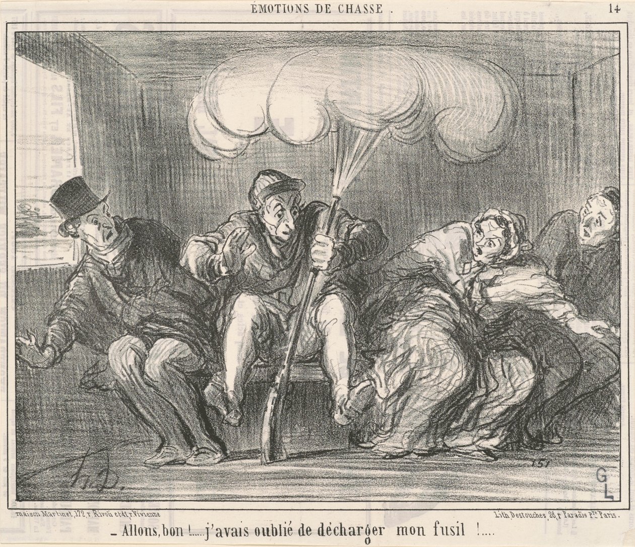 Allons Bon! Ik was vergeten mijn geweer te ontladen! door Honoré Daumier