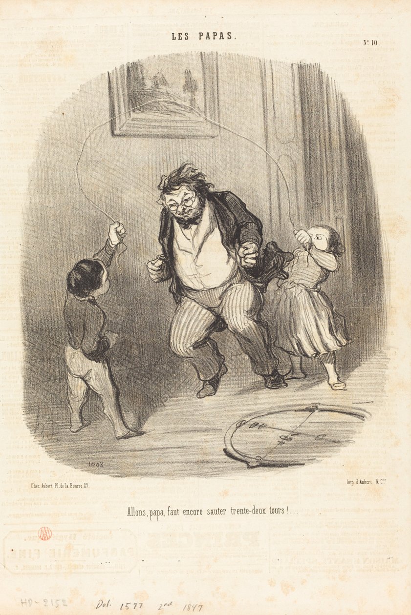 Kom op, papa... nog... tweeëndertig rondjes!... door Honoré Daumier