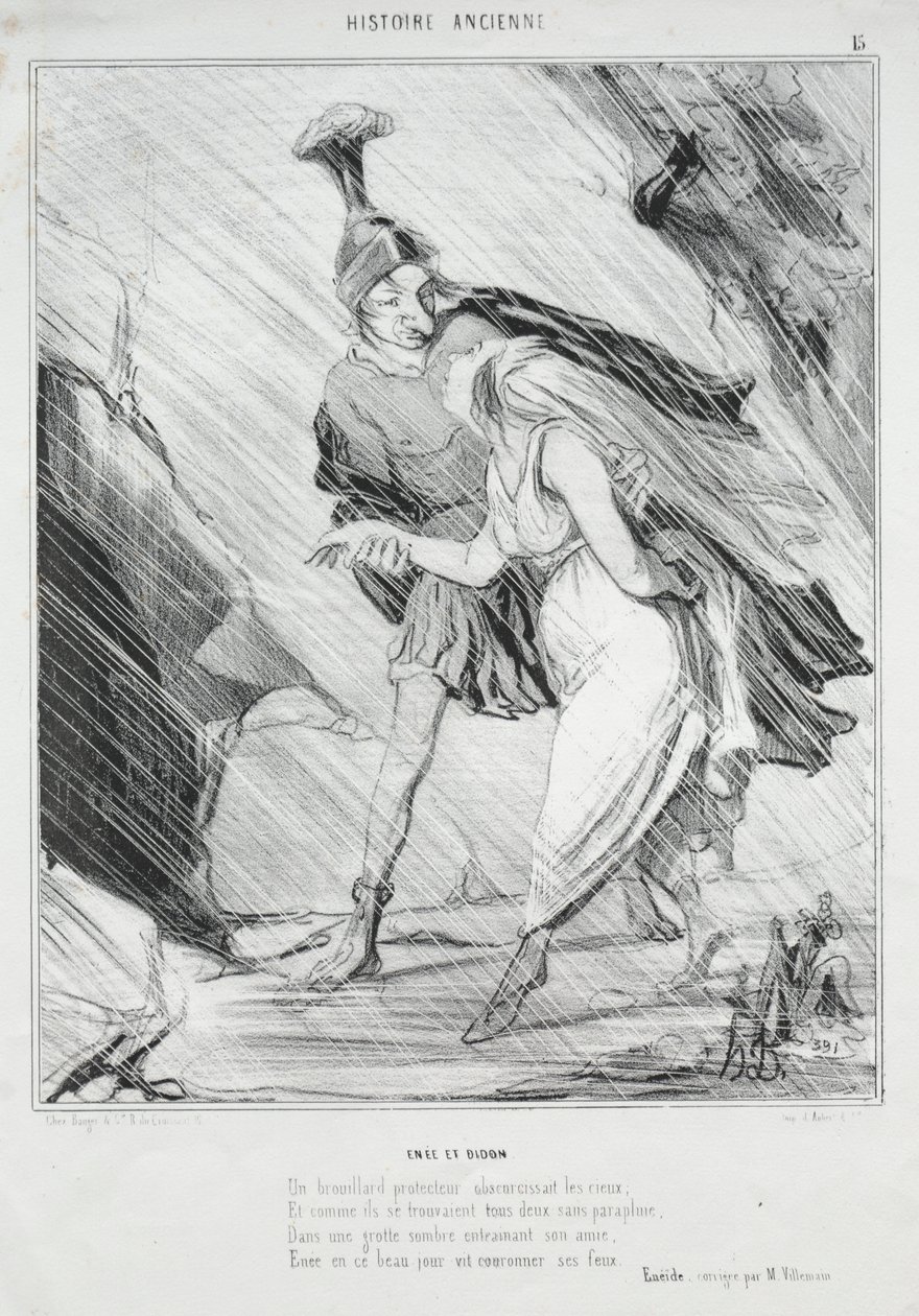 Oude Geschiedenis (plaat 15): Enée en Didon door Honoré Daumier