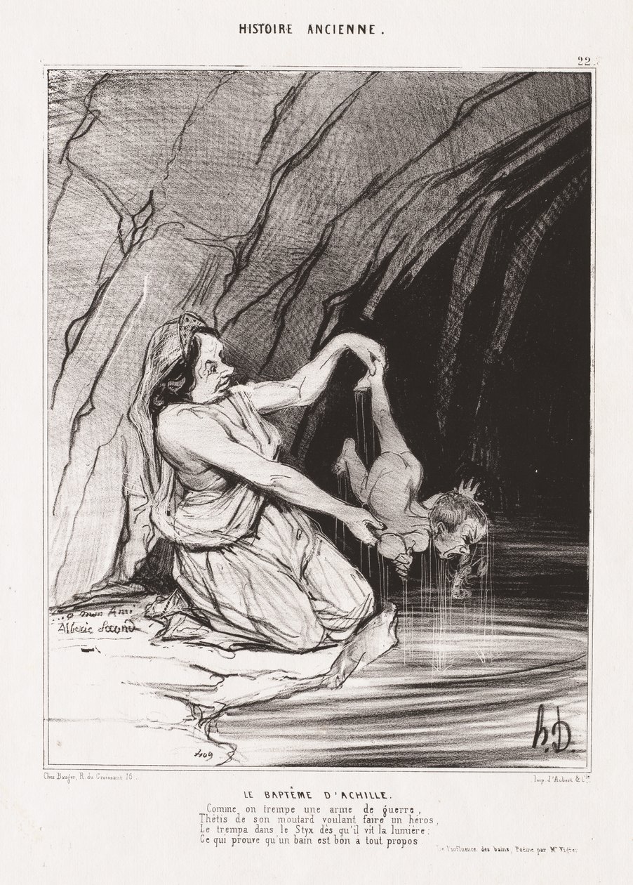 Oude Geschiedenis: Pl. 22, De Doop van Achilles door Honoré Daumier