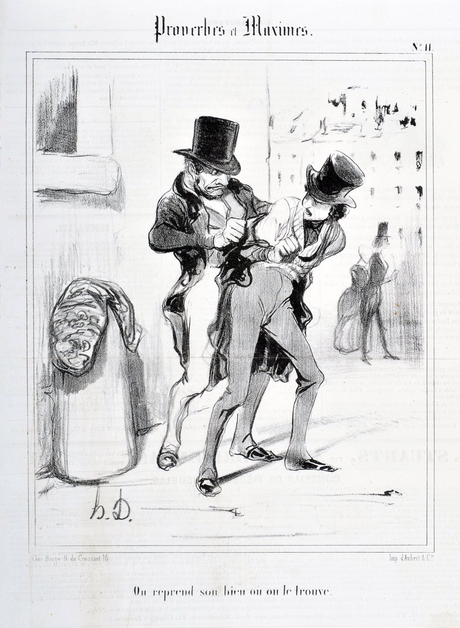 Werk van Honore Daumier (1808-1879). Charivari dateert uit 1840: Serie 