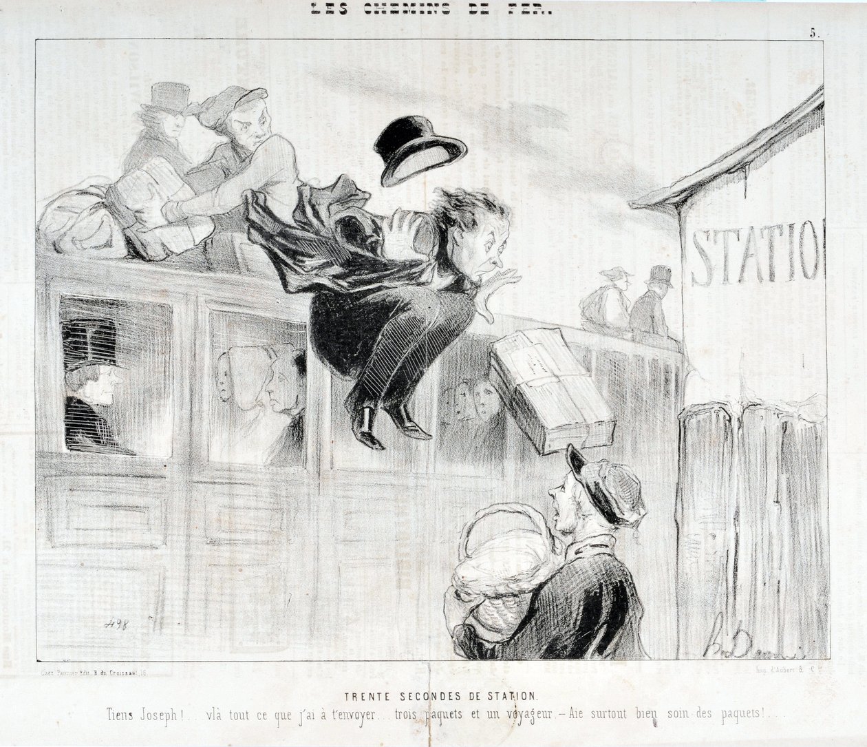 Werk van Honore Daumier (1808-1879). Charivari dateert uit 1843: Serie 