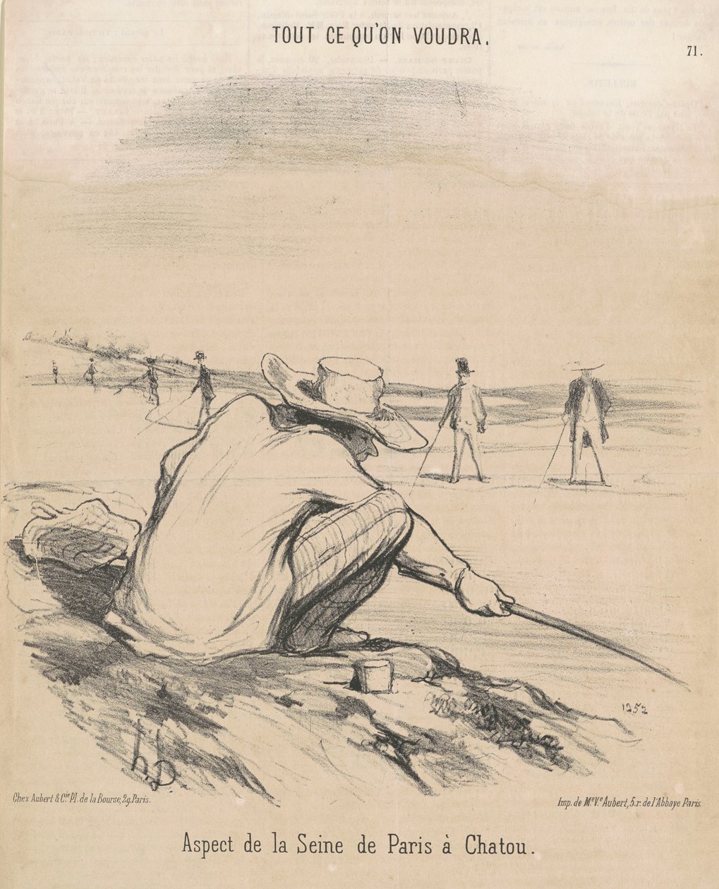 Aspect de la Seine de Paris à Chatou door Honoré Daumier