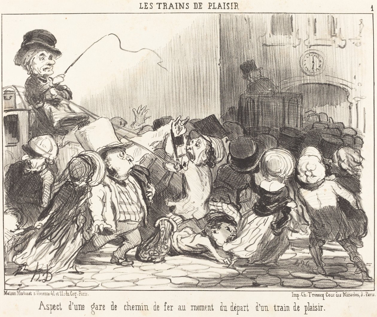 Aspect van een Treinstation... door Honoré Daumier