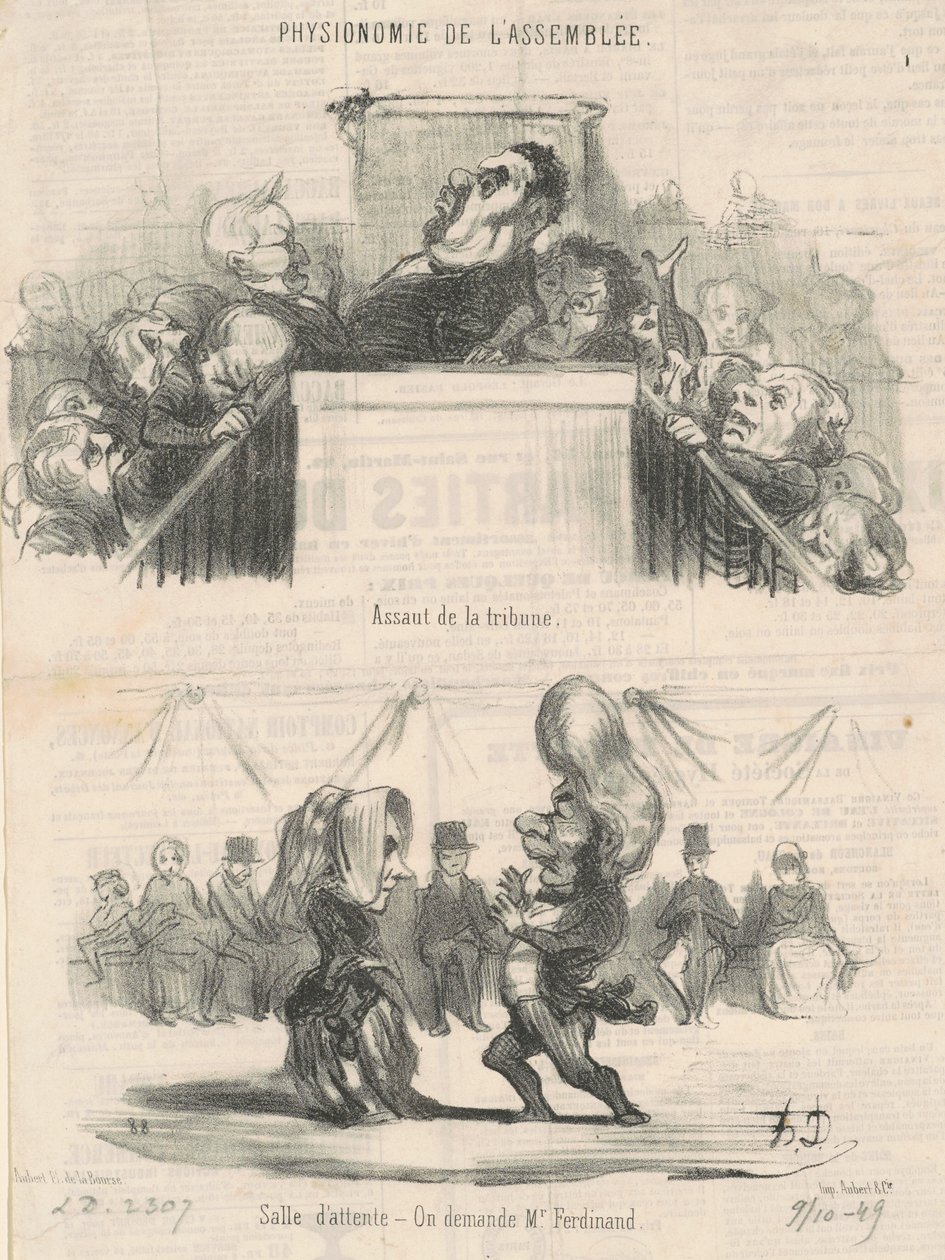 Aanval op de tribune door Honoré Daumier