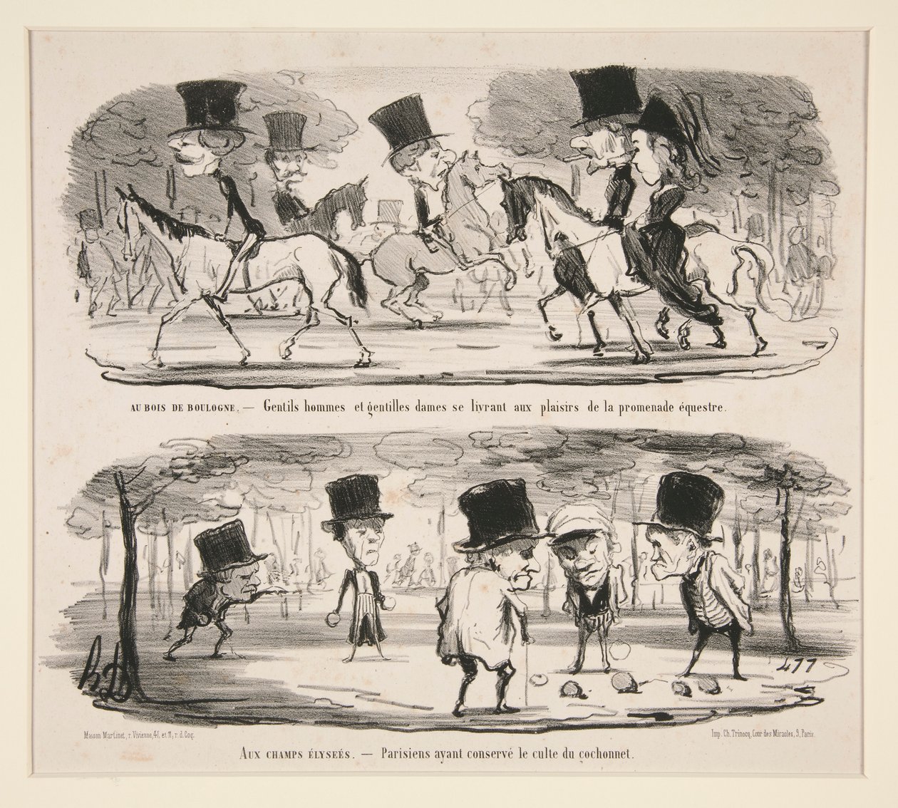 Au Bois de Boulogne door Honoré Daumier