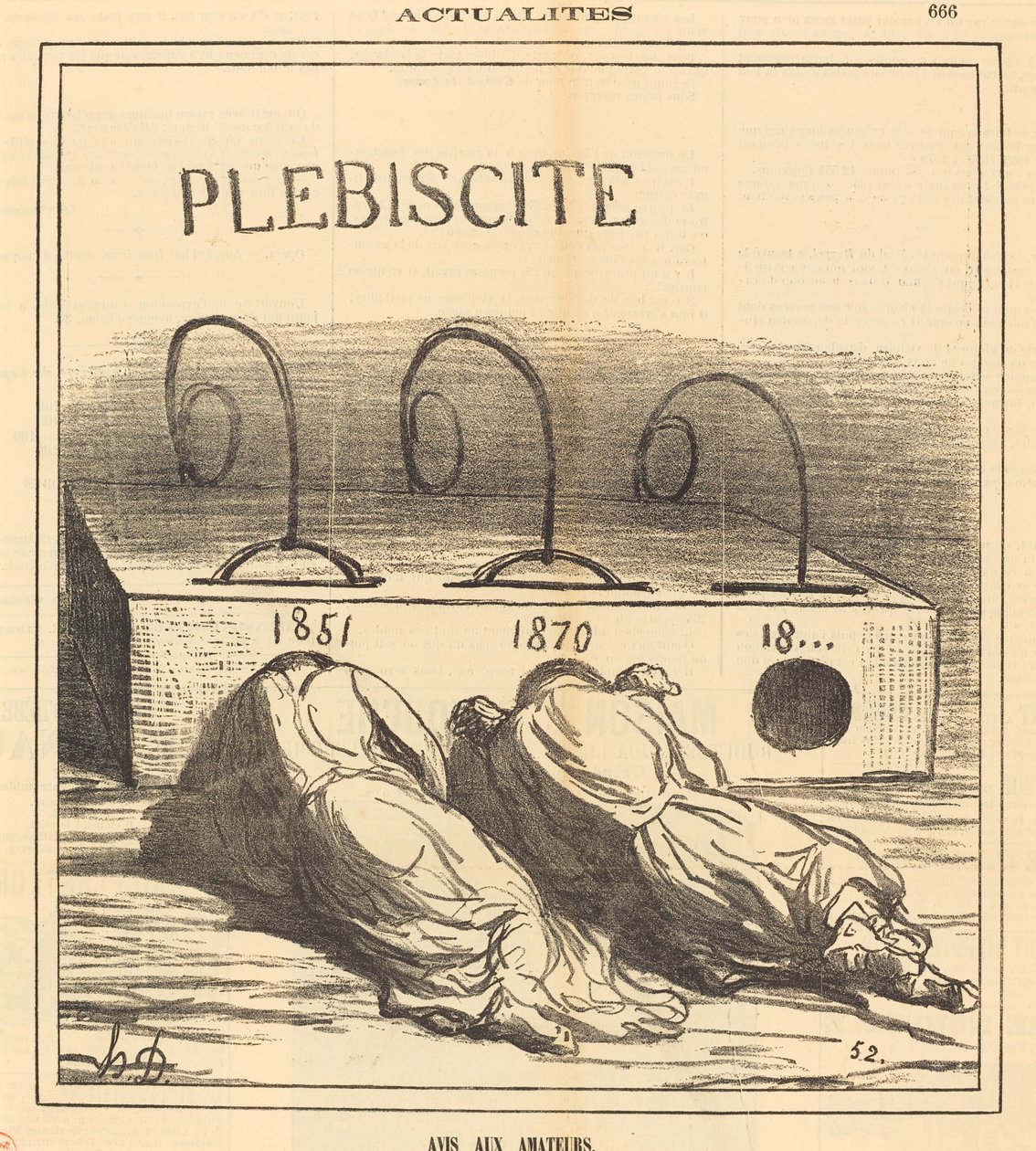 Avis aux amateurs door Honoré Daumier