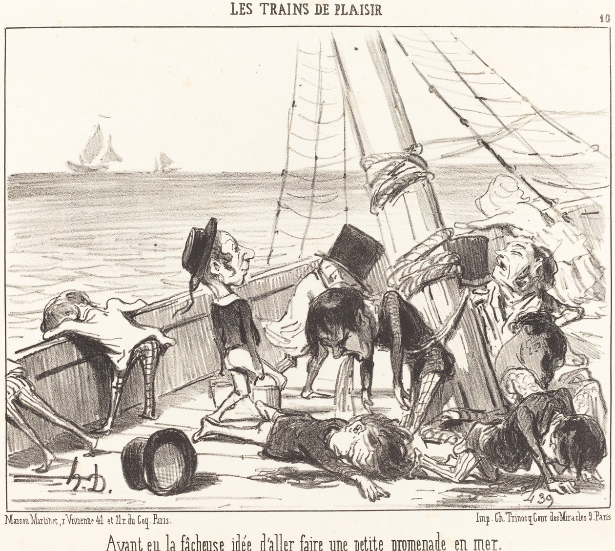 Met het ongelukkige idee om ... naar zee te gaan door Honoré Daumier