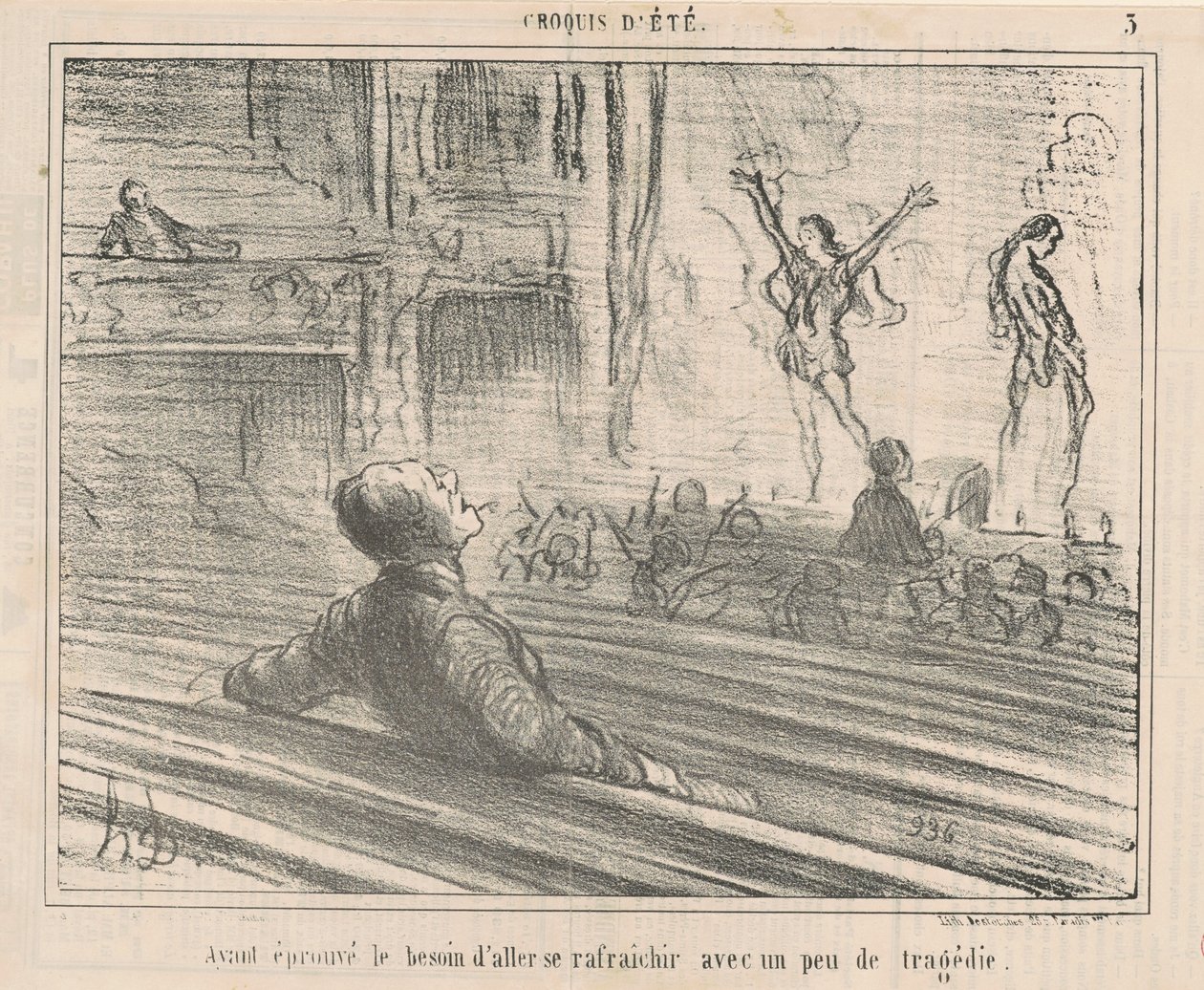 Voelde de behoefte om zich te verfrissen met... door Honoré Daumier