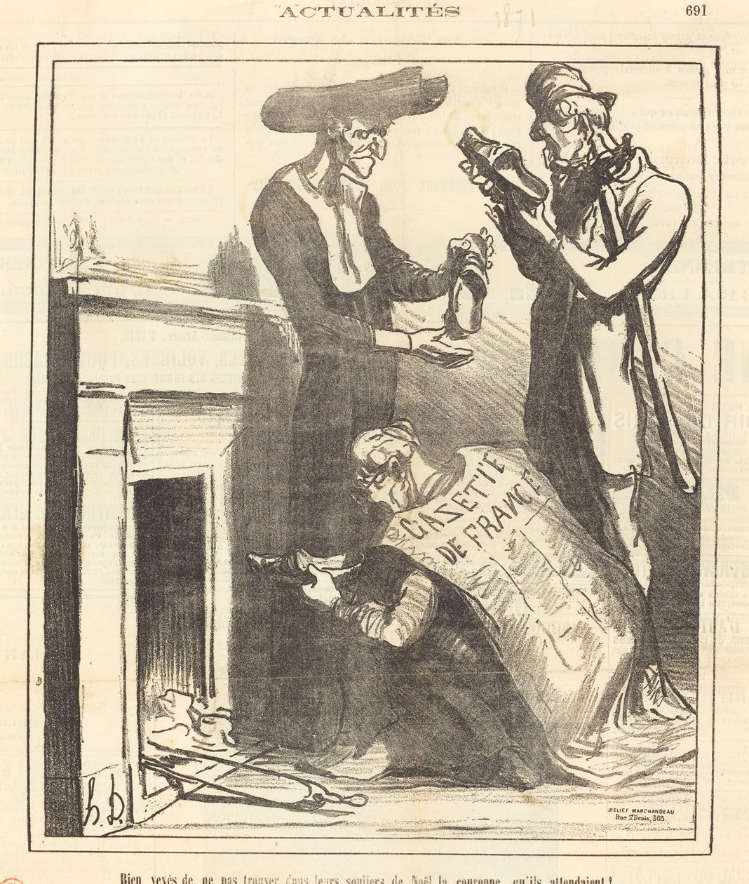 Erg teleurgesteld dat we... de kroon niet kunnen vinden... door Honoré Daumier