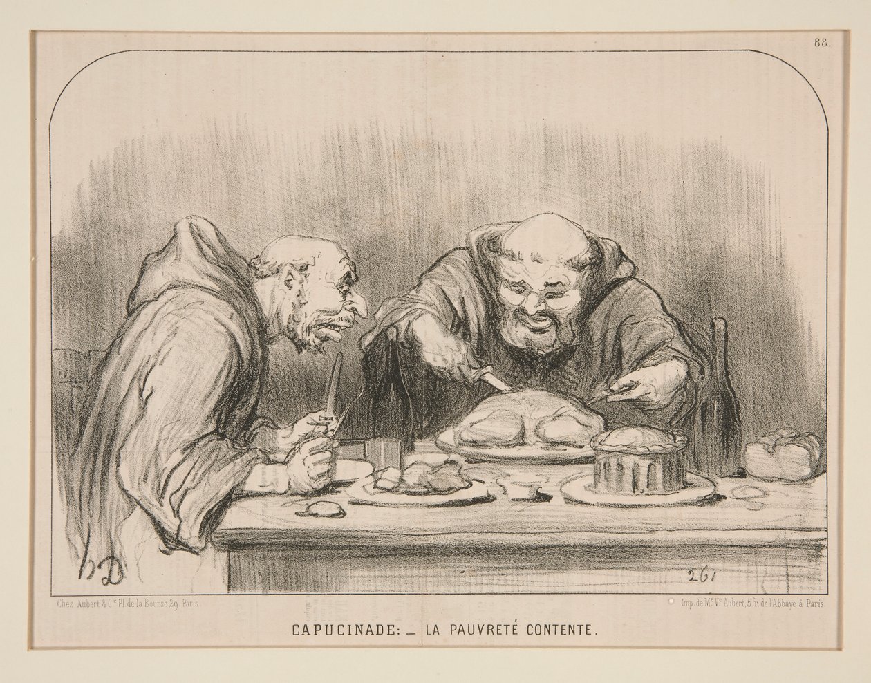 Capucinade: - La pauvrete contente, #88 van Actualites door Honoré Daumier