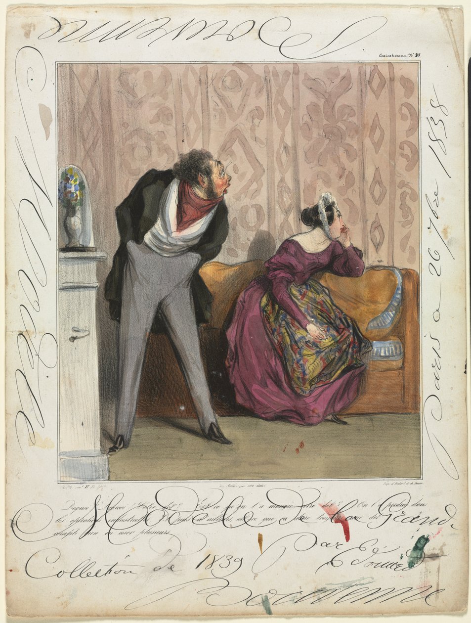 Caricaturana (plaat 36): Van Wat! Van Wat! Uw Bruidsschat?... door Honoré Daumier
