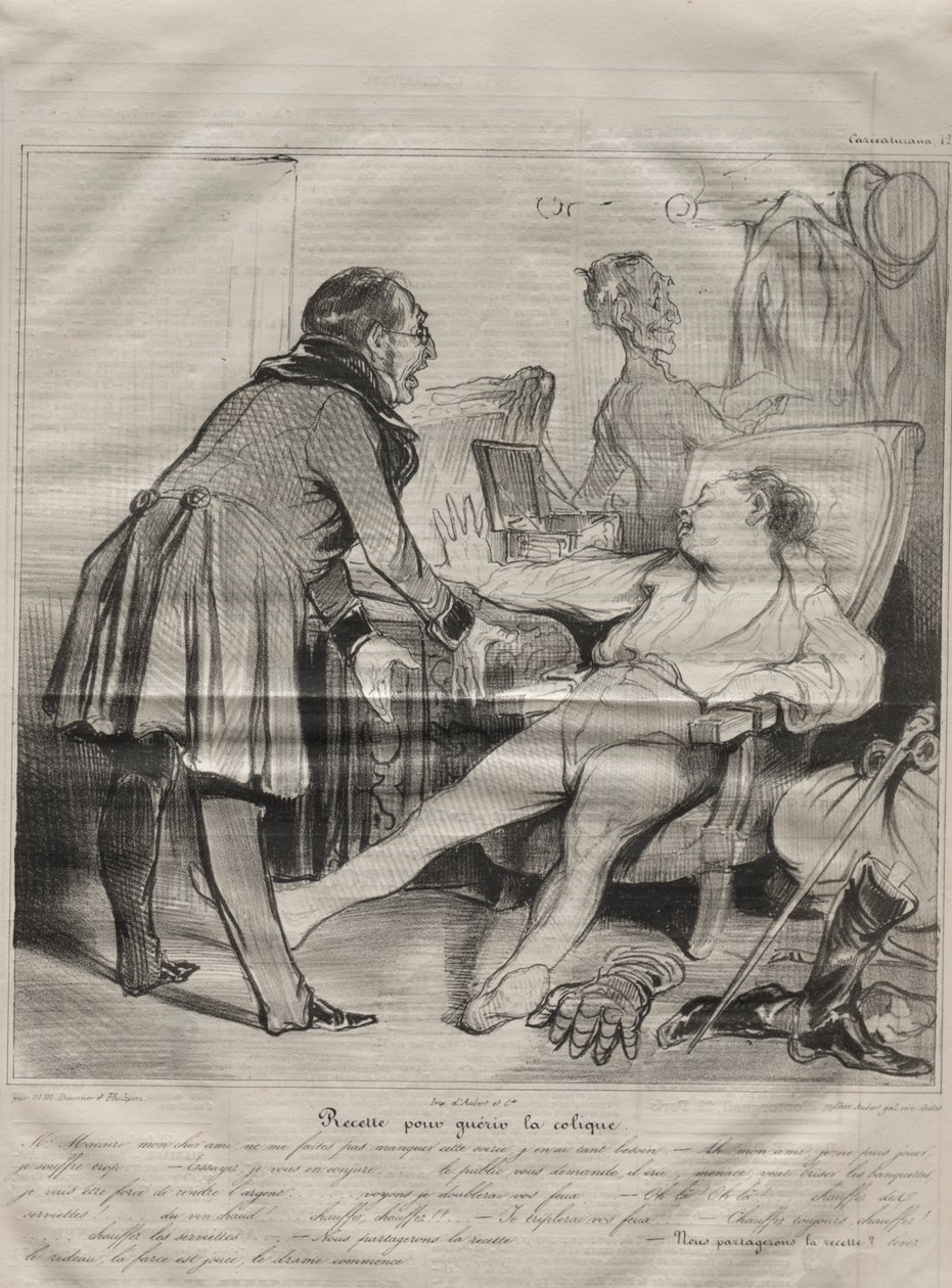 Caricaturana, plaat 72: Recept om Koliek te Genezen door Honoré Daumier