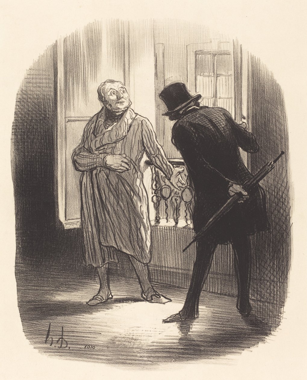 Deze woning is een beetje duur, voor de Place Royale... door Honoré Daumier