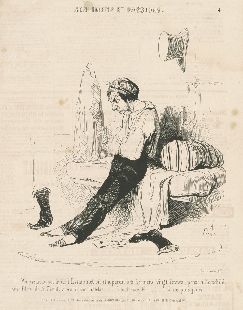 Deze meneer, bij het verlaten van het café ... door Honoré Daumier