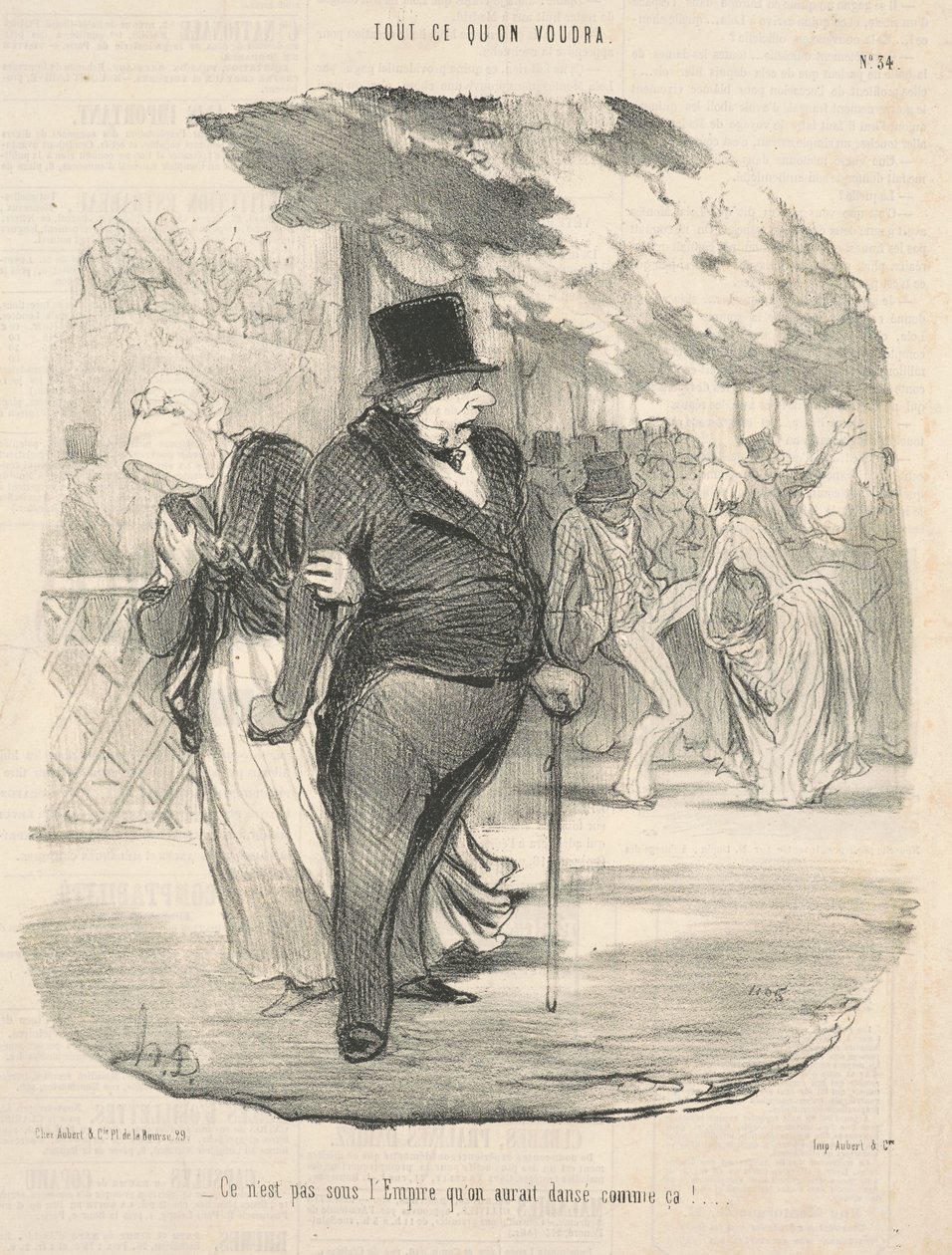 Zo zou men niet gedanst hebben onder het keizerrijk! ... door Honoré Daumier
