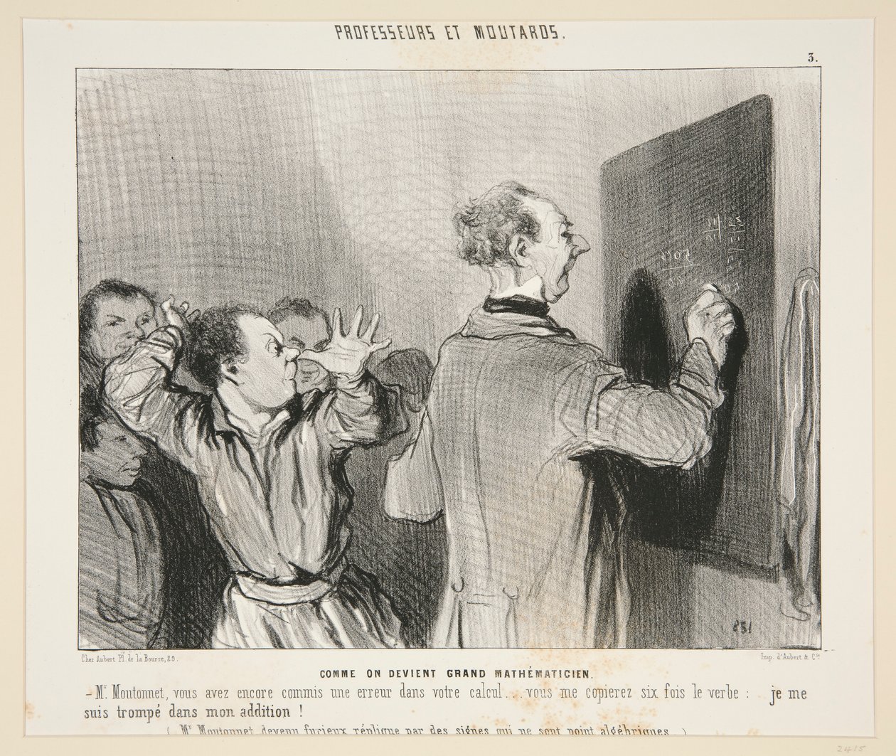 Hoe men een groot wiskundige wordt; No. 3 van Professeurs et Moutards door Honoré Daumier