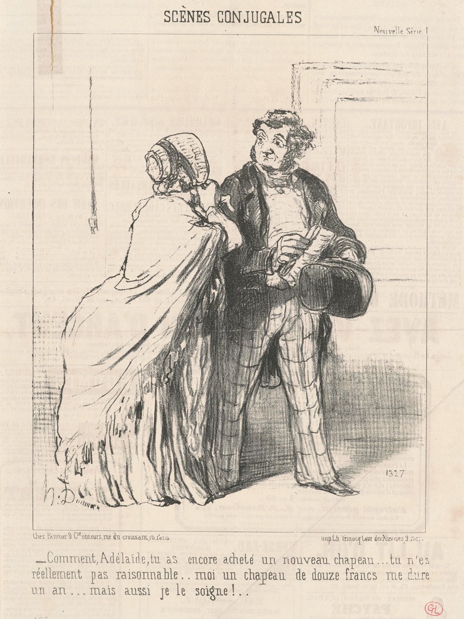 Hoe... je hebt weer een... hoed gekocht... door Honoré Daumier