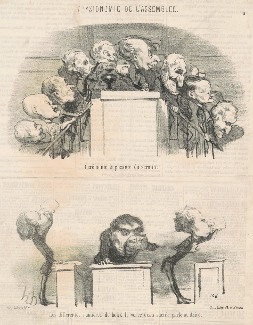 Indrukwekkende ceremonie van de stemming door Honoré Daumier