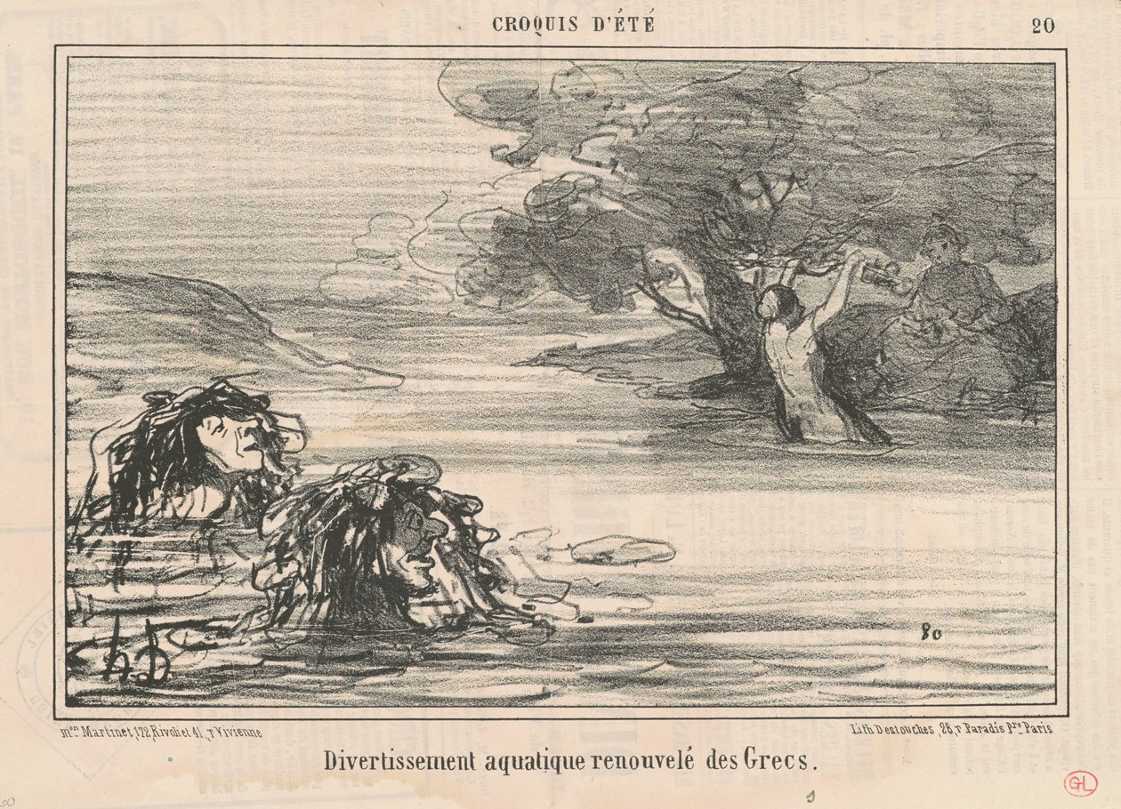 Vermaak... vernieuwd door de Grieken door Honoré Daumier
