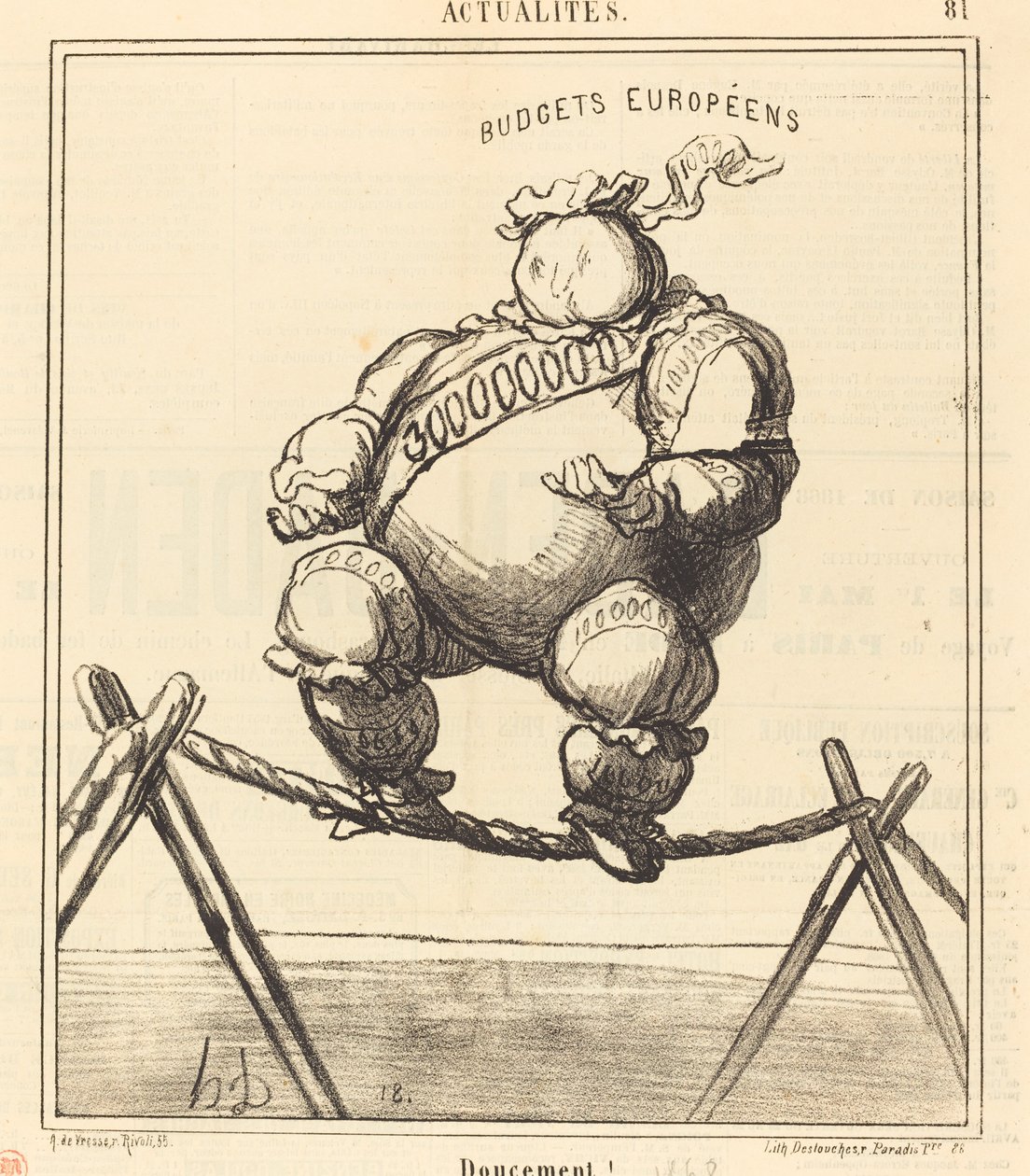 Zachtjes! door Honoré Daumier