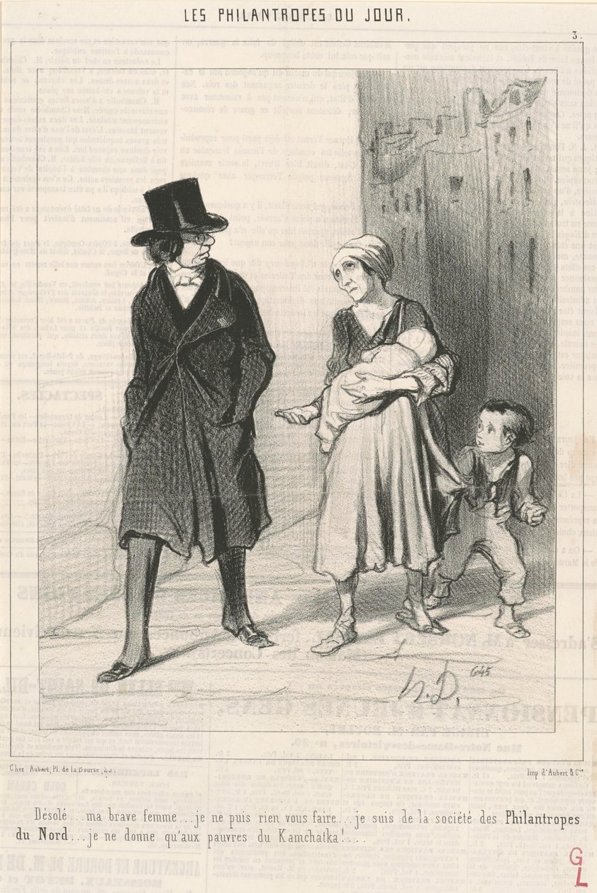 Sorry... Ik ben van de filantropische vereniging van het noorden... door Honoré Daumier