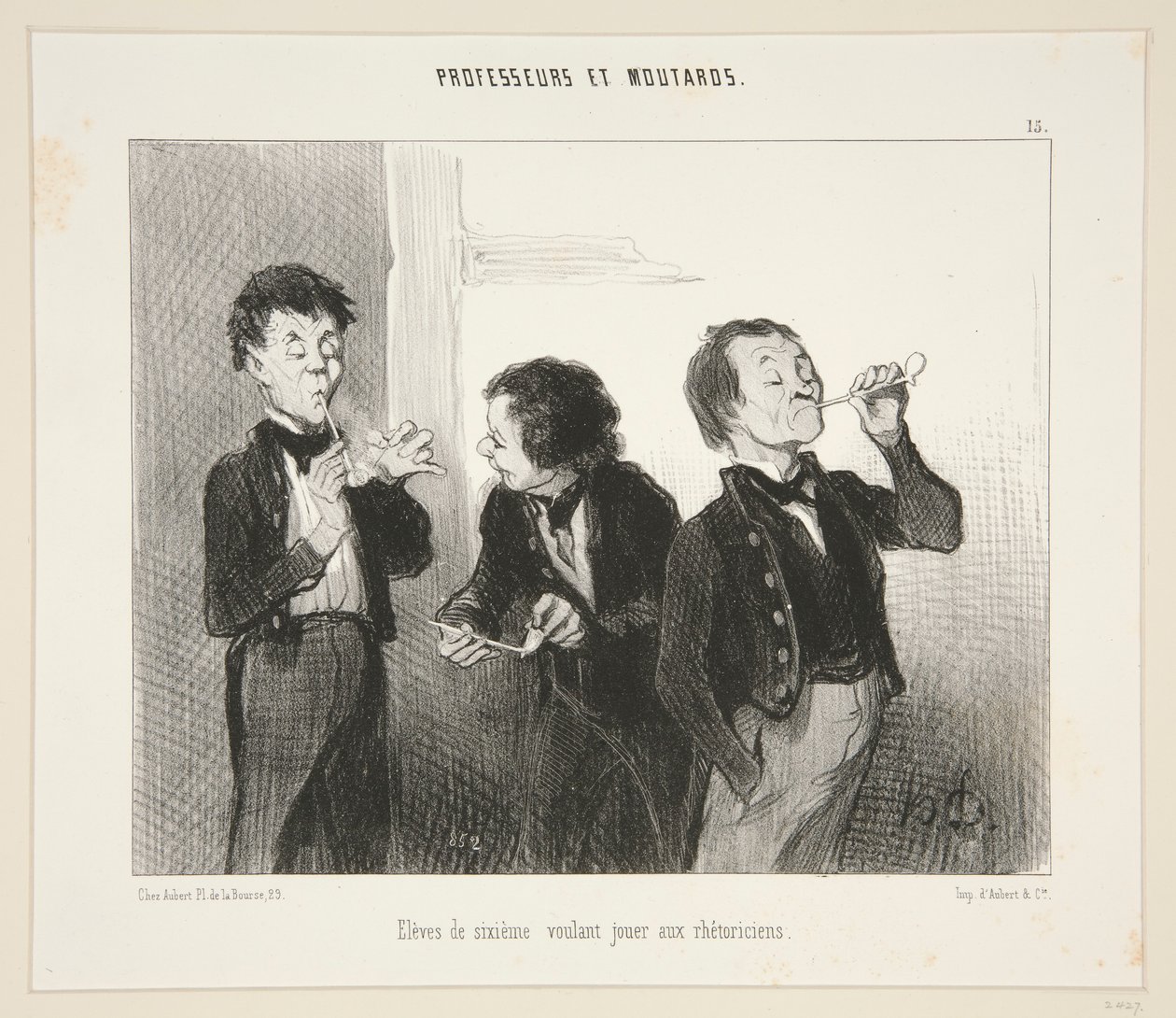 Eleves de sixieme voulant jouer aux rhetoriciens door Honoré Daumier