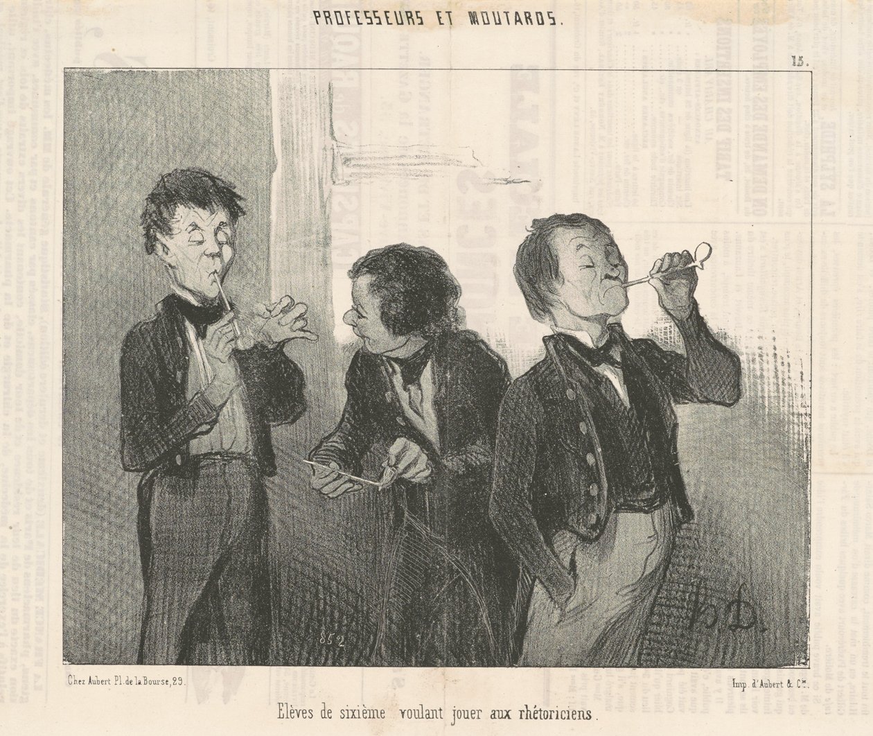 Elèves de sixième willen retorici spelen door Honoré Daumier