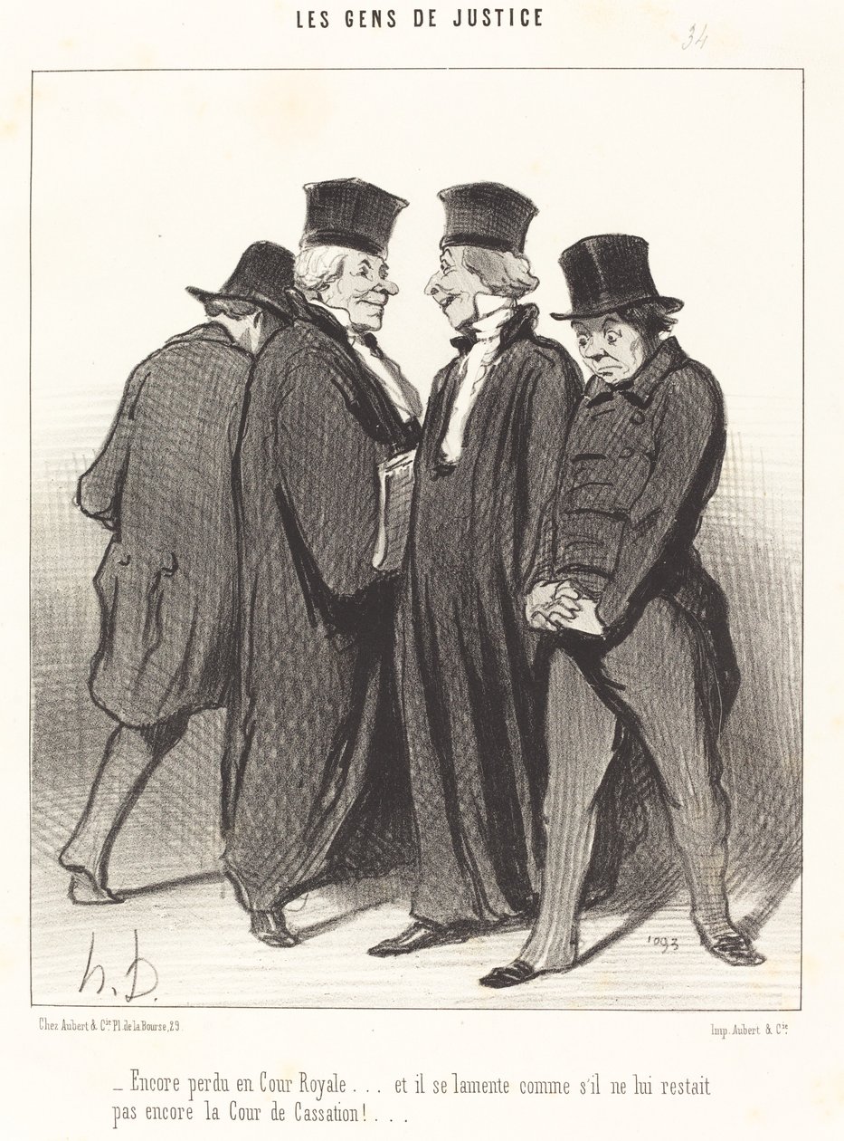 Weer verloren in het Koninklijk Hof... en hij klaagt... door Honoré Daumier