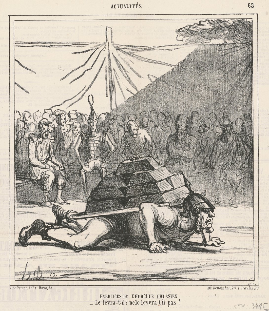 Oefeningen van de Pruisische Hercules door Honoré Daumier