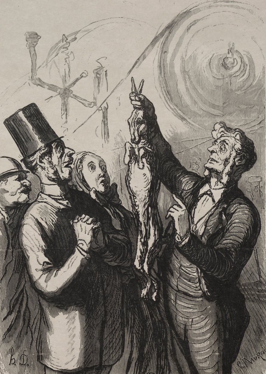 Exposition universelle: binnen tien minuten heeft u een gibelotte en een hoed door Honoré Daumier