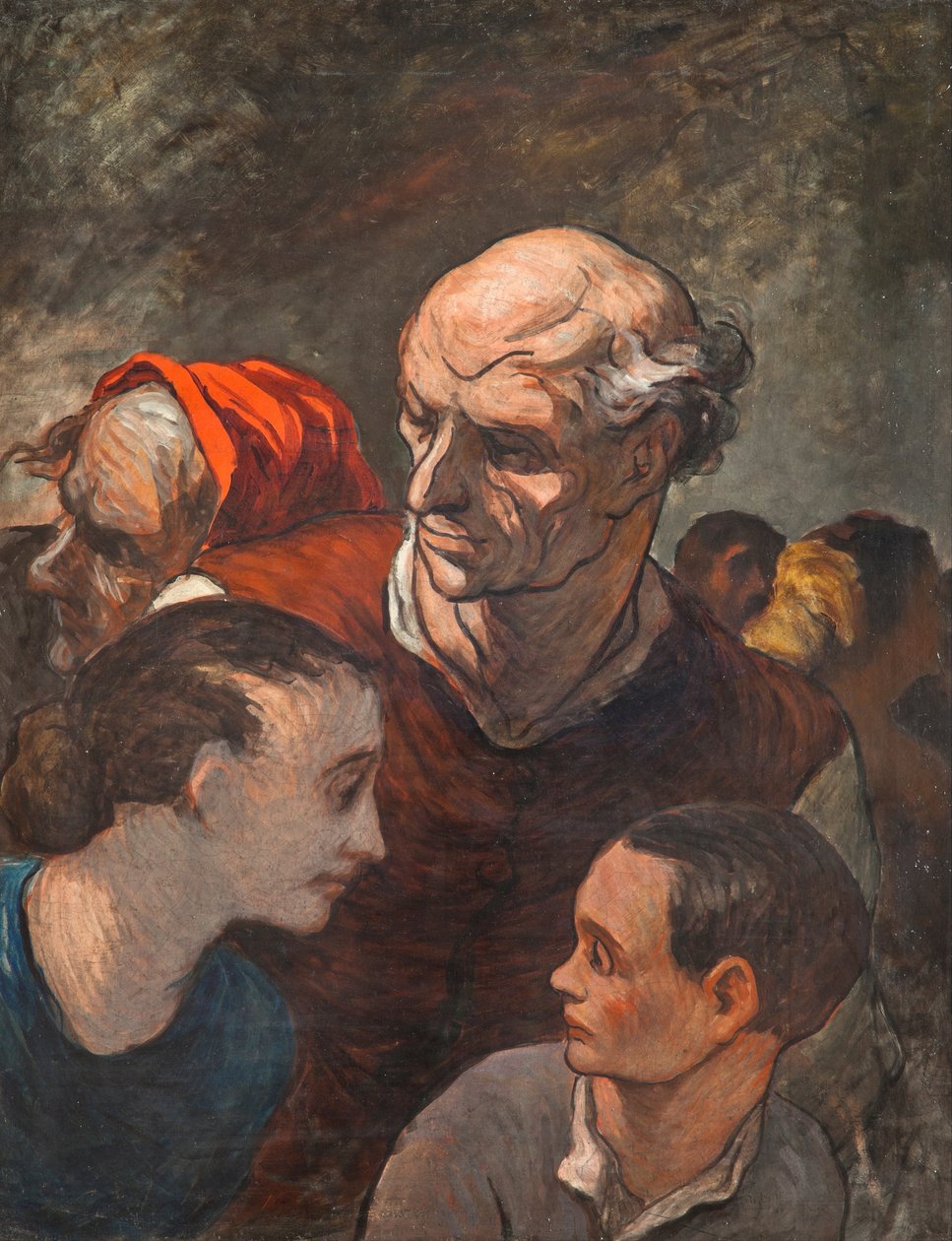 Familie op de Barricades door Honoré Daumier