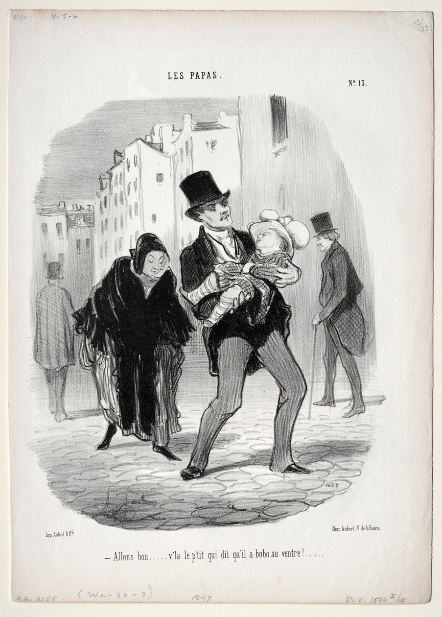 Vaders, plaat 13: Kom mee, liefje... door Honoré Daumier