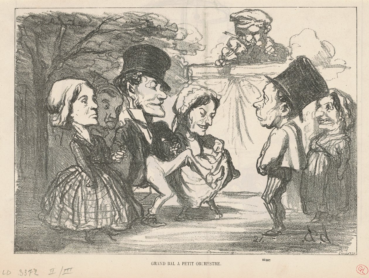 Groot bal met klein orkest... (recto); Een vennootschap onder firma (verso) door Honoré Daumier