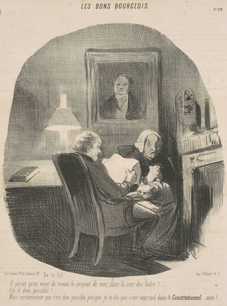 Het lijkt erop dat de zeeslang weer is gezien ... door Honoré Daumier