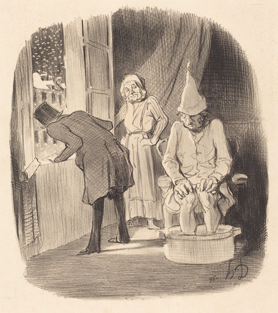 Ongemak van het Plaatsen van zijn Woning... door Honoré Daumier