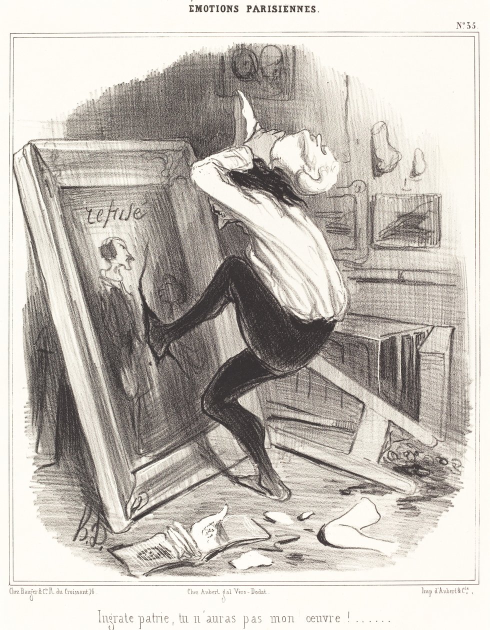 Ondankbare Vaderland, je zult mijn werk niet hebben! door Honoré Daumier