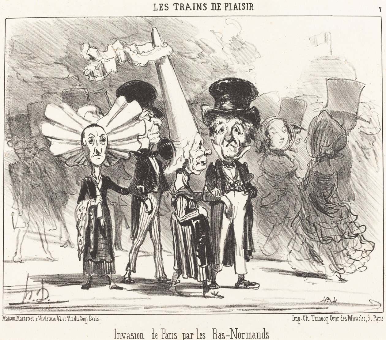 Invasie van Parijs door de Bas-Normandiërs door Honoré Daumier